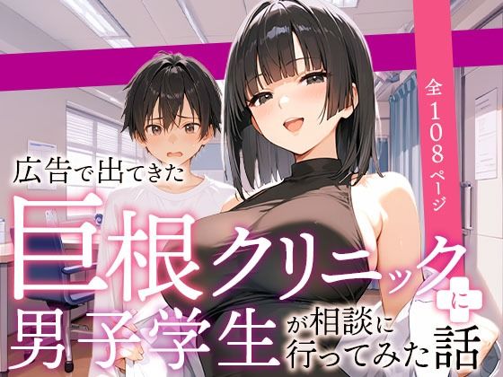 【FANZA同人raw】広告で出てきた巨根クリニックに男子学生が相談に行ってみた話｜d_589800