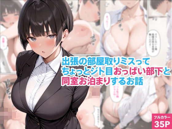 【FANZA同人raw】出張の部屋取りミスってちょっとジト目おっぱい部下と同室お泊まりするお話｜d_754886