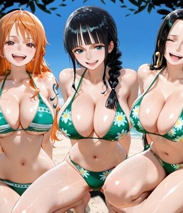 【FANZA同人raw】ビーチで出会った美女をナンパしてメス堕ちさせた話 ワ○ピース｜d_775558