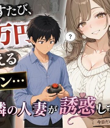 【FANZA同人raw】押すたび1万円消えるボタン…その度に隣の人妻がエロく体を擦りつけて誘惑してくる｜d_790292