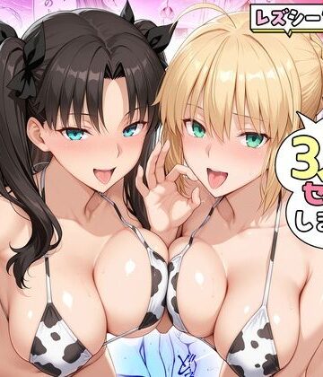 【FANZA同人raw】ヤリマンな私たち、3人でセックスします！ 遠坂・セイバー｜d_809443