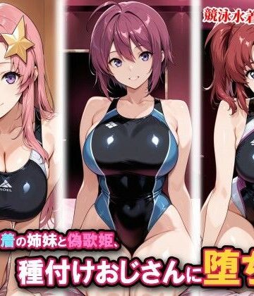 【FANZA同人raw】競泳水着の姉妹と偽歌姫、種付けおじさんに堕ちる｜d_815542